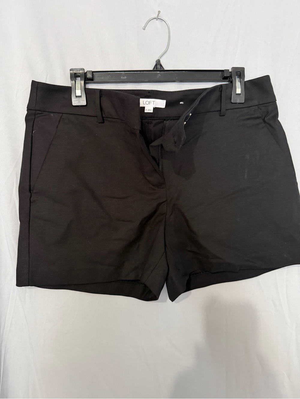 LOFT Black High-Waist Stretch Shorts